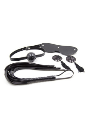 Ensemble Bondage noir - 4 pièces - 332400012